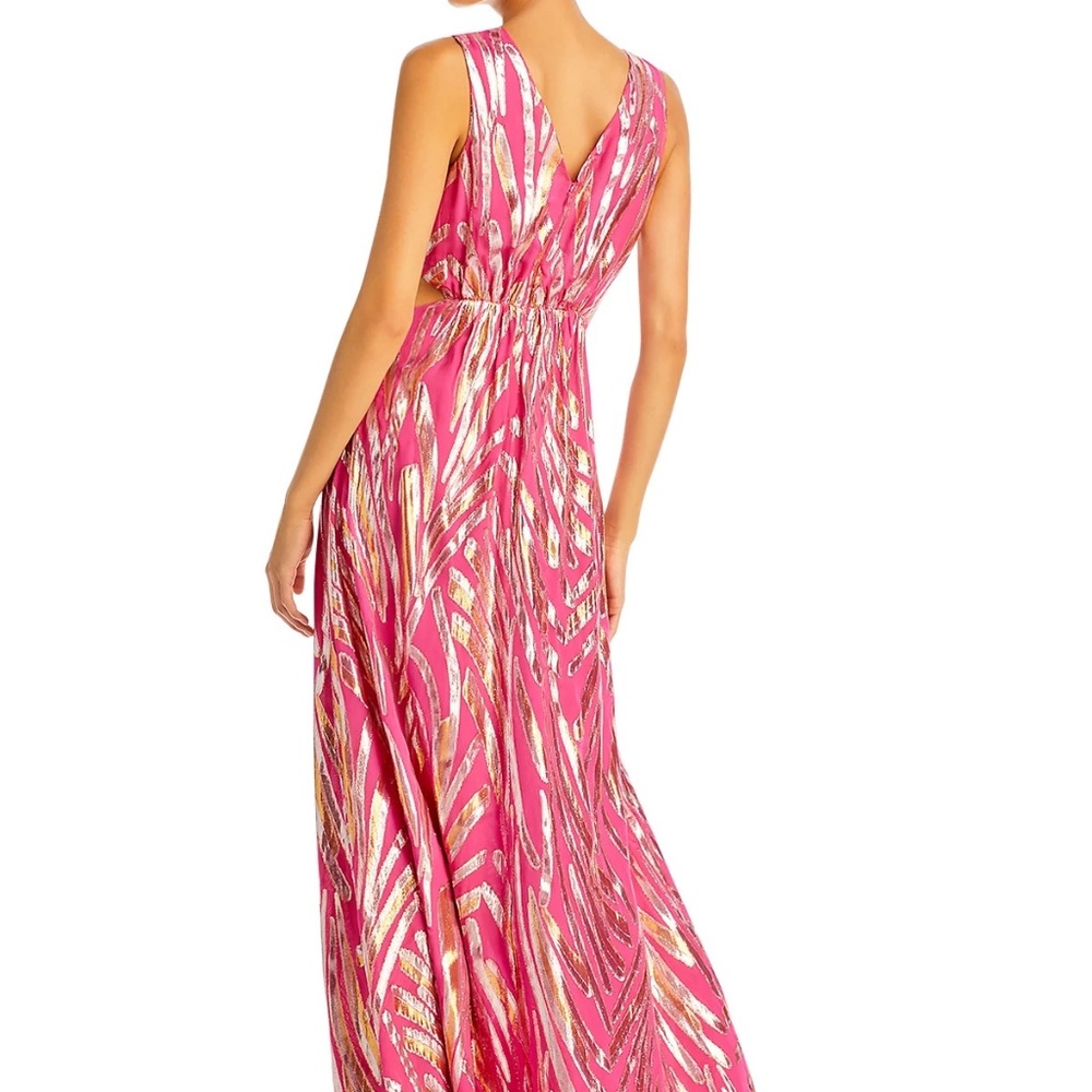 Ramy Brook Irene Twist-Front Cutout Jacquard Gown Size 8 - Picture 2 of 5